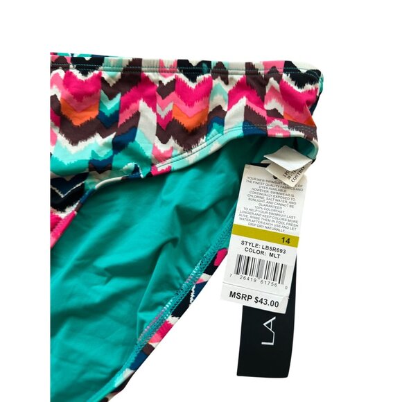 LA BLANCA Multicolor Bikini Bottom Size 14 NEW New with tags - Picture 2 of 5